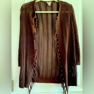 Chico’s oven weave chocolate brown sweater